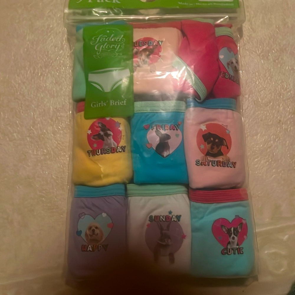 New little girls 9pack faded glory underwear